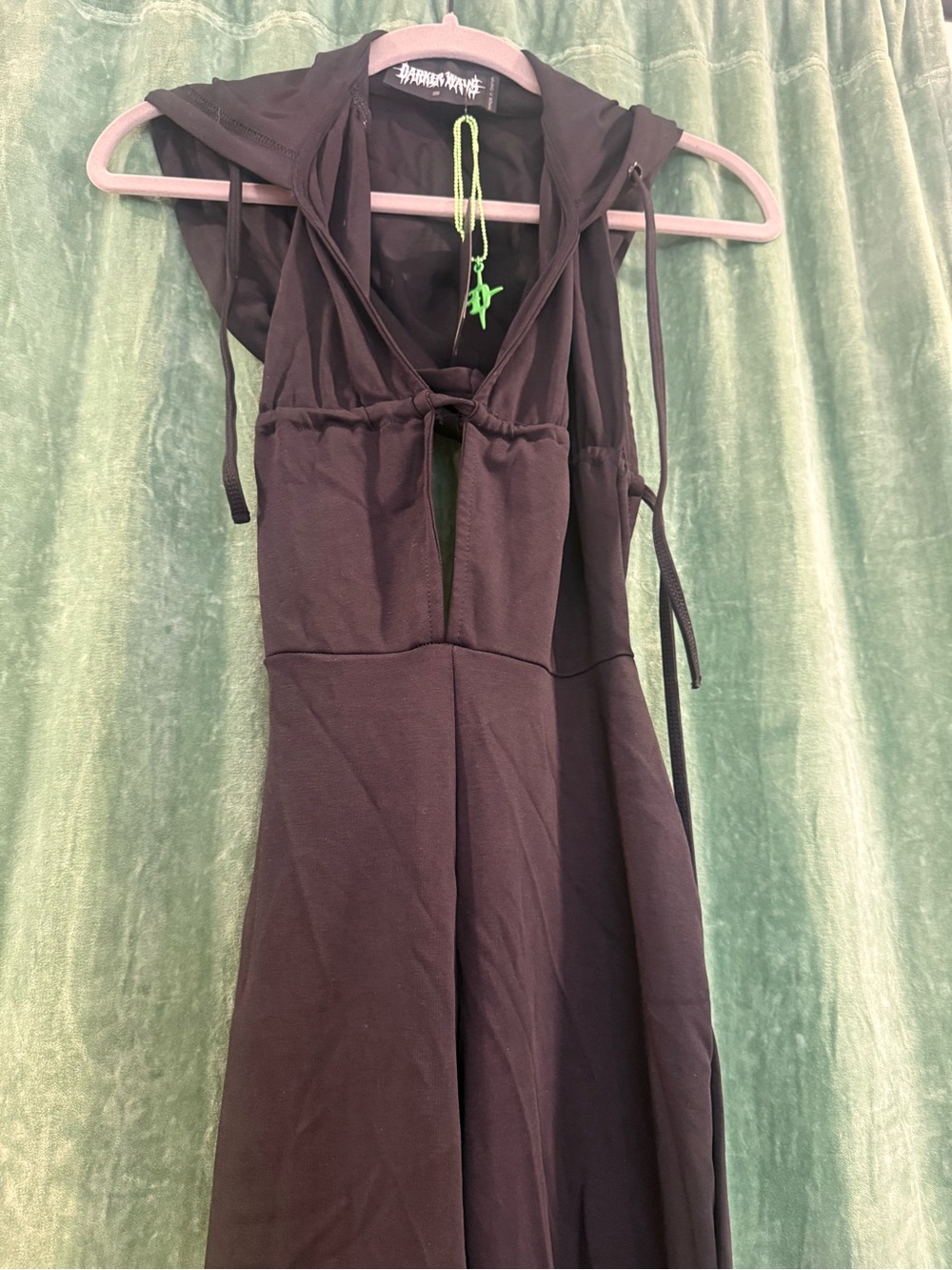 NWT Darker Wavs Black Hooded Flare Jumpsuit - Picture 4 of 4